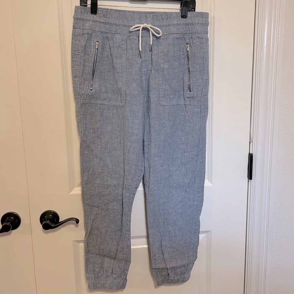 Athleta Blue Linen Joggers